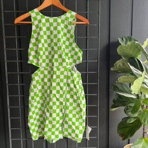 NWT - Size 6 - ASOS Design - Green/White Checkered Dress